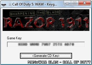 генератор ключей (keygen) для CoD 5
